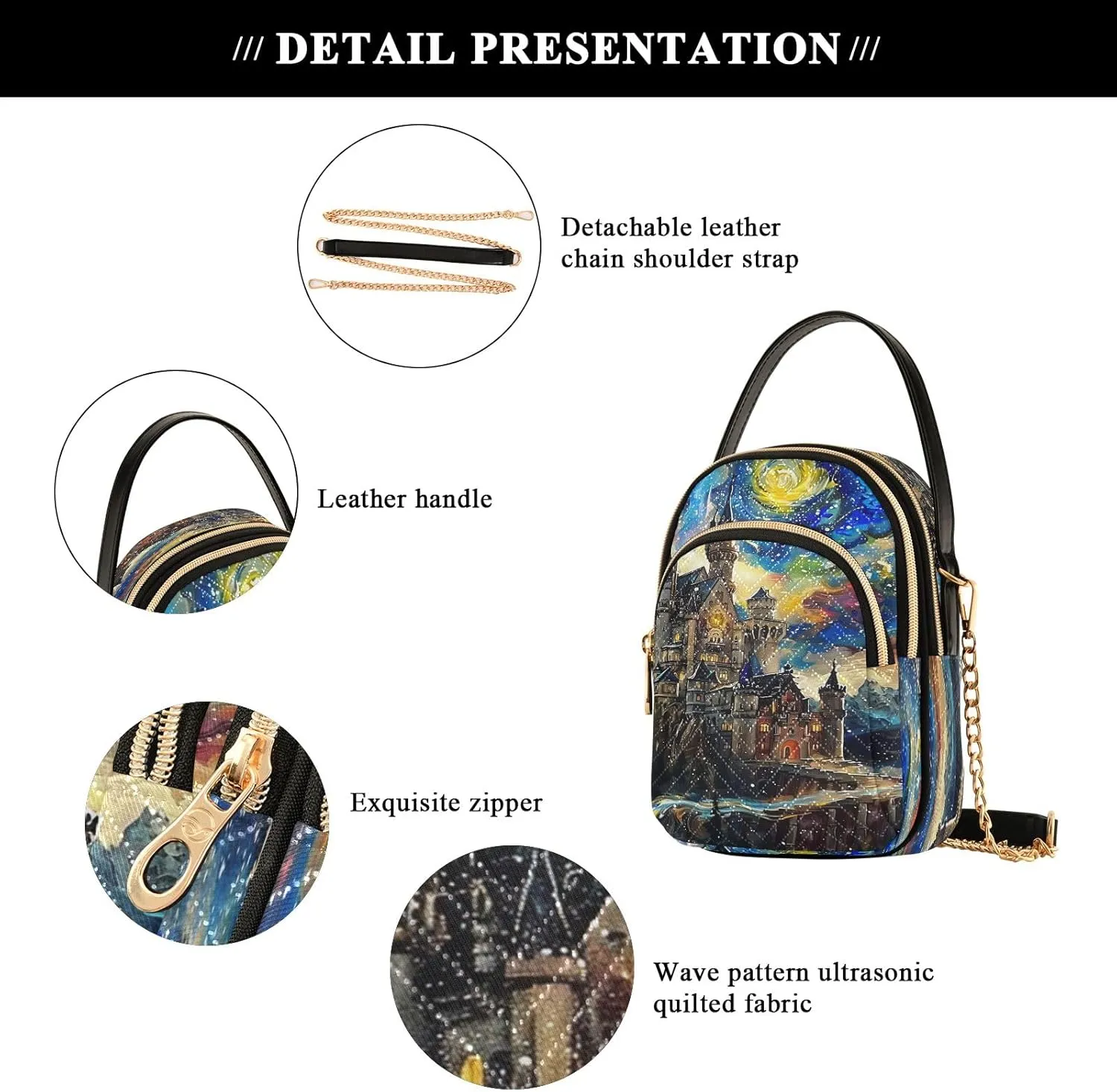 Joisal Watercolor Cat Small Crossbody Purse Trendy Women's Purses and Handbags, Messenger Bag for Women