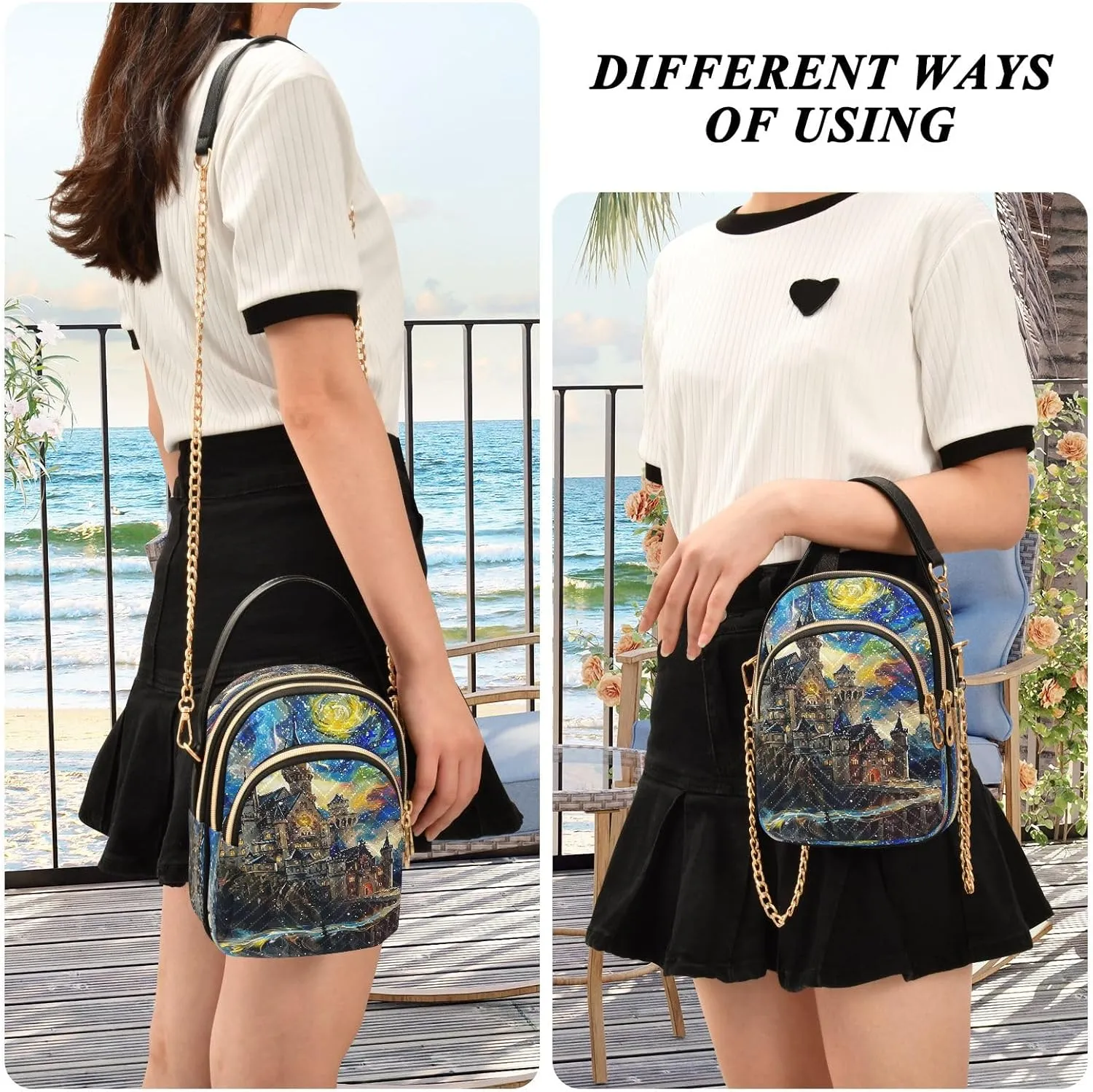 Joisal Watercolor Cat Small Crossbody Purse Trendy Women's Purses and Handbags, Messenger Bag for Women