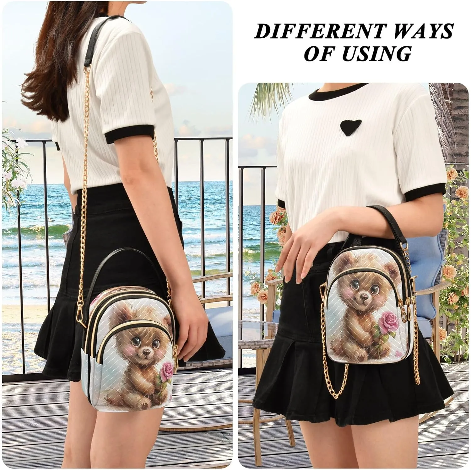 Joisal Zebra Print Mini Crossbody Bags for Women Anti Theft Women's Handbags, Womans Purses