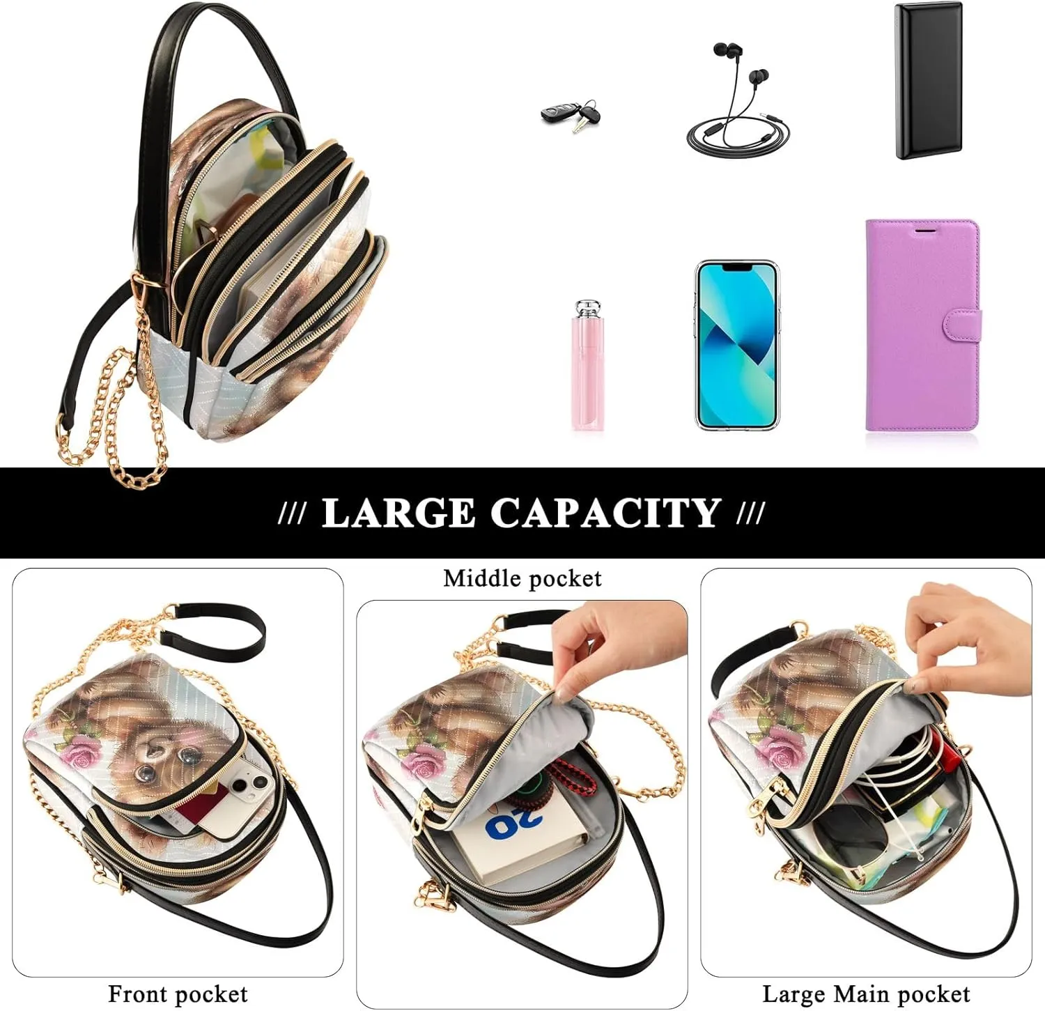 Joisal Zebra Print Mini Crossbody Bags for Women Anti Theft Women's Handbags, Womans Purses