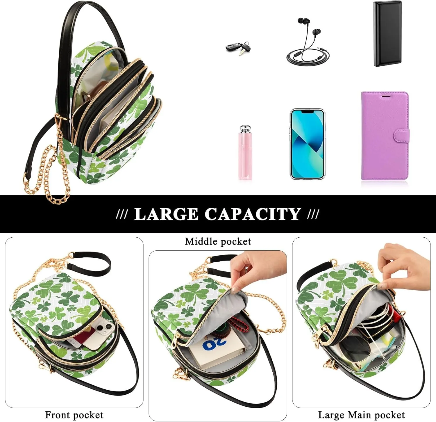 Joisal Zebra Print Mini Crossbody Bags for Women Anti Theft Women's Handbags, Womans Purses
