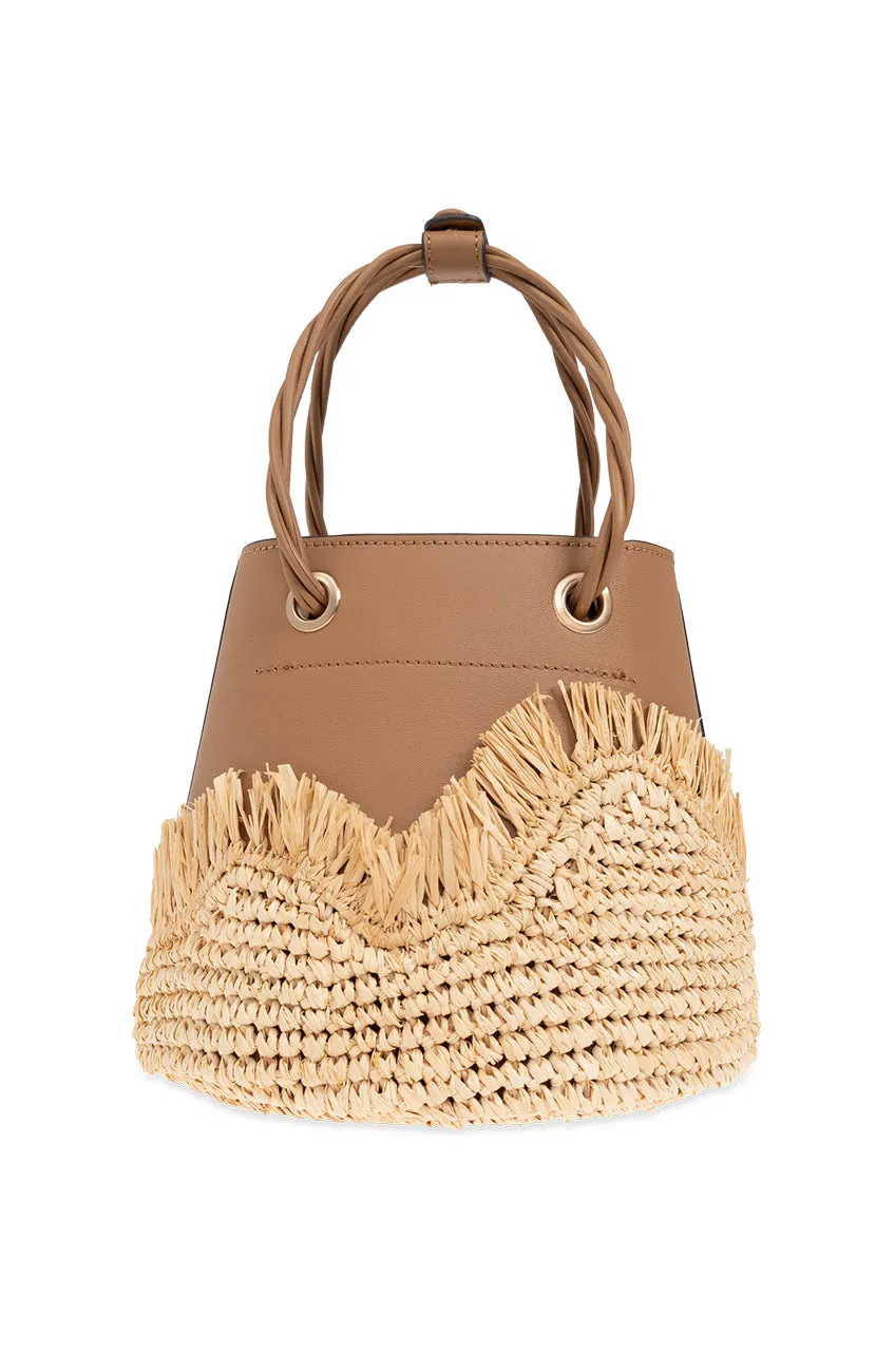 JOJO RAFFIA TOP HANDLE BAG