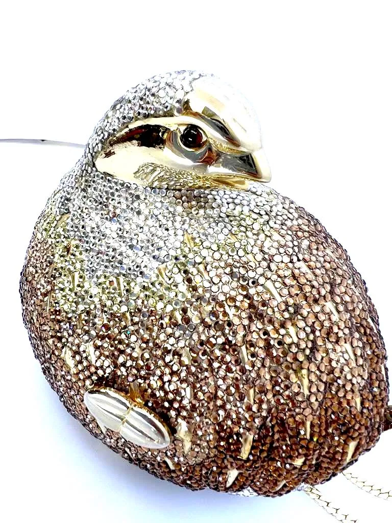 JUDITH LEIBER GROUSE CRYSTAL EMBELLISHED CLUTCH BAG