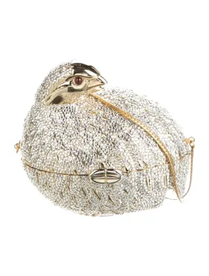 JUDITH LEIBER GROUSE CRYSTAL EMBELLISHED CLUTCH BAG