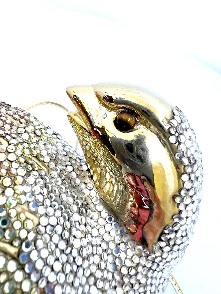 JUDITH LEIBER GROUSE CRYSTAL EMBELLISHED CLUTCH BAG