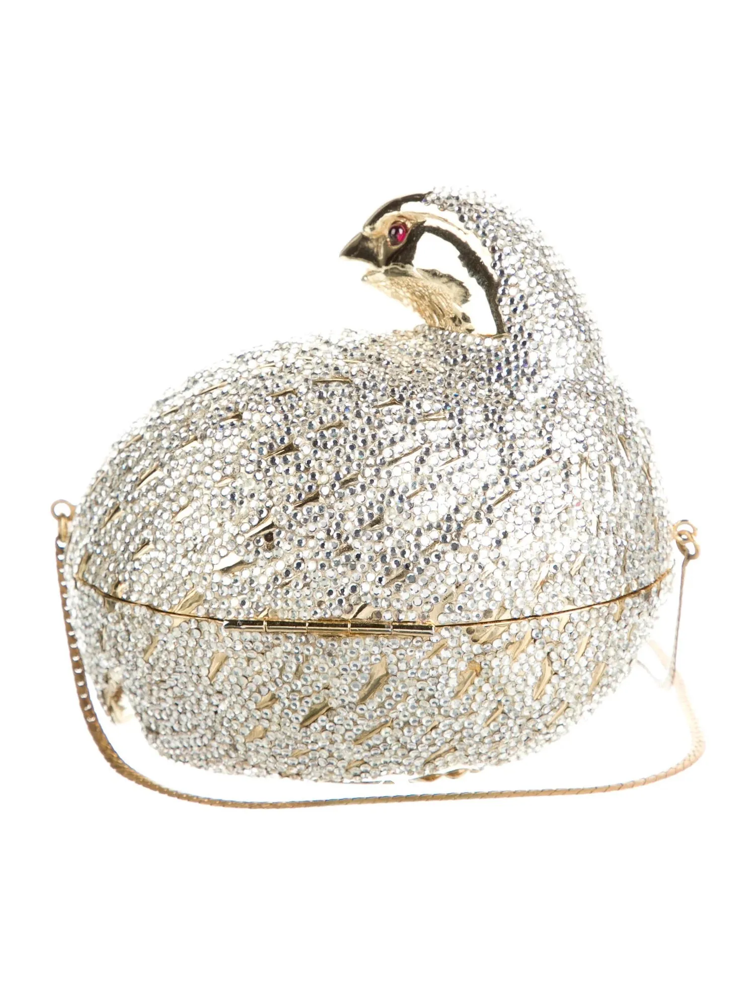 JUDITH LEIBER GROUSE CRYSTAL EMBELLISHED CLUTCH BAG