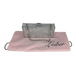 Judith Leiber Mini Minaudiere Swarovski Crystal-Embellished Clutch Silver