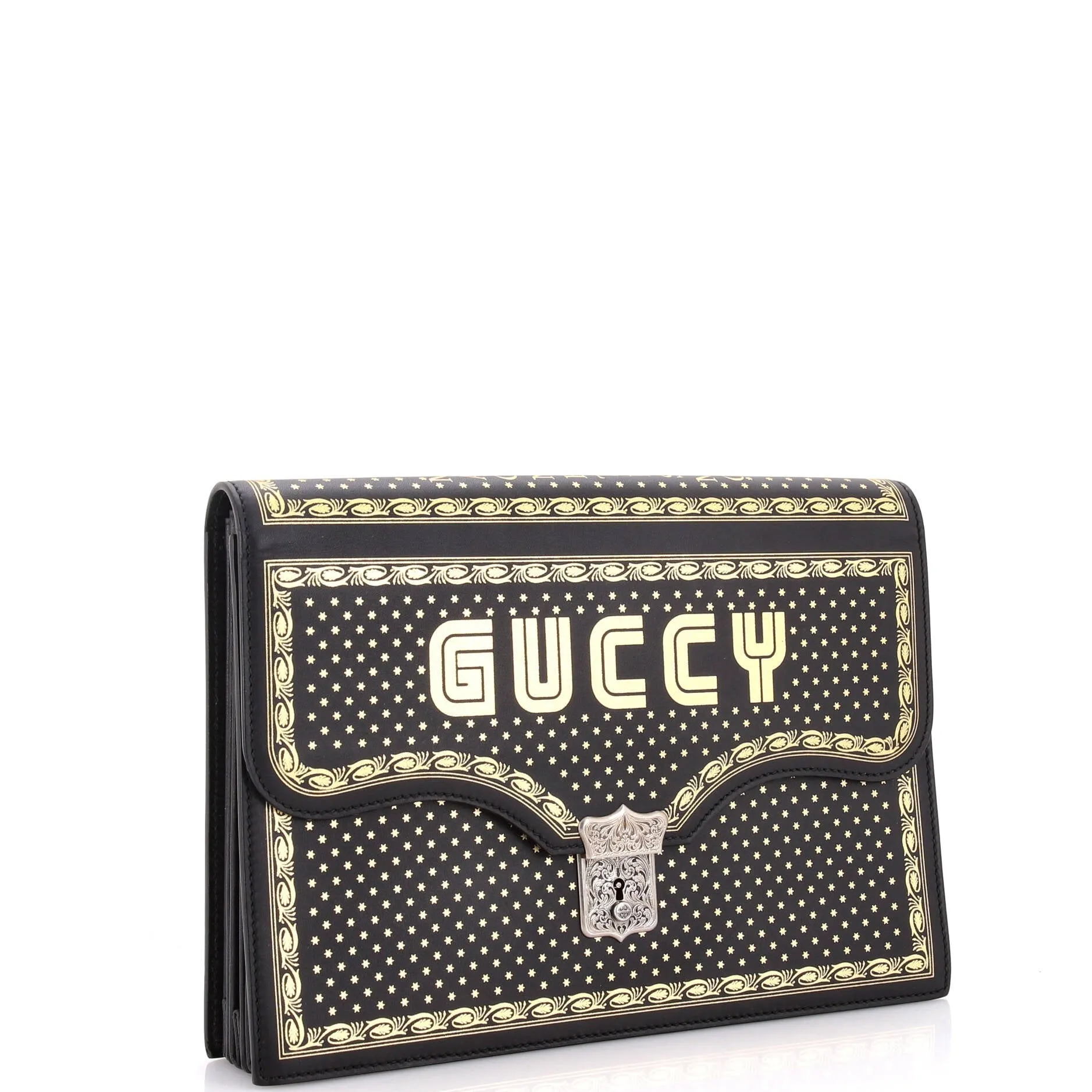Key Lock Flap Portfolio Limited Edition Printed Leather