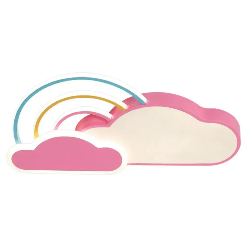 Kindergarten Ceiling Mount LED Light with Cloud and Rainbow Cartoon Design