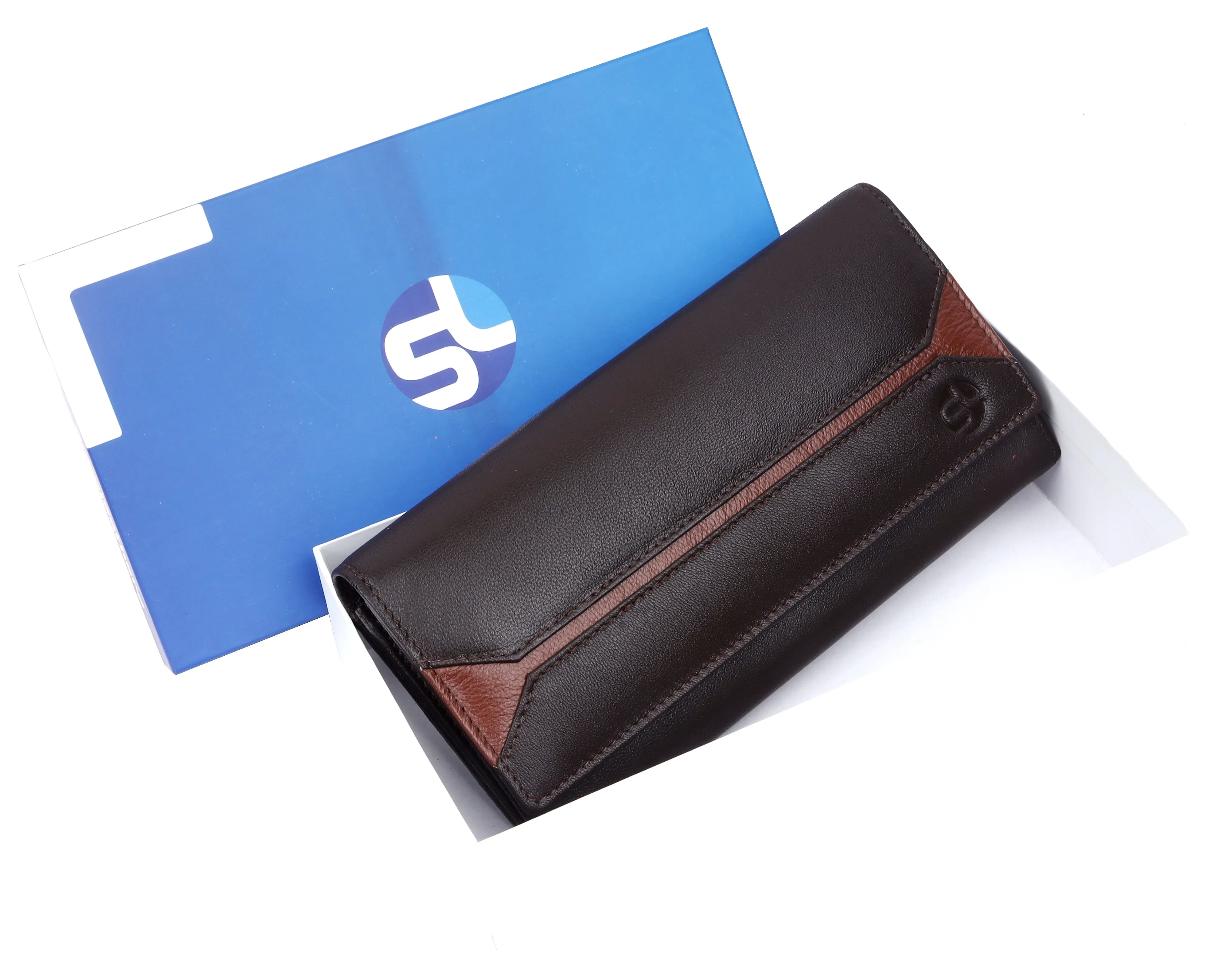 Ladies leather clutch 93712 (Brown)