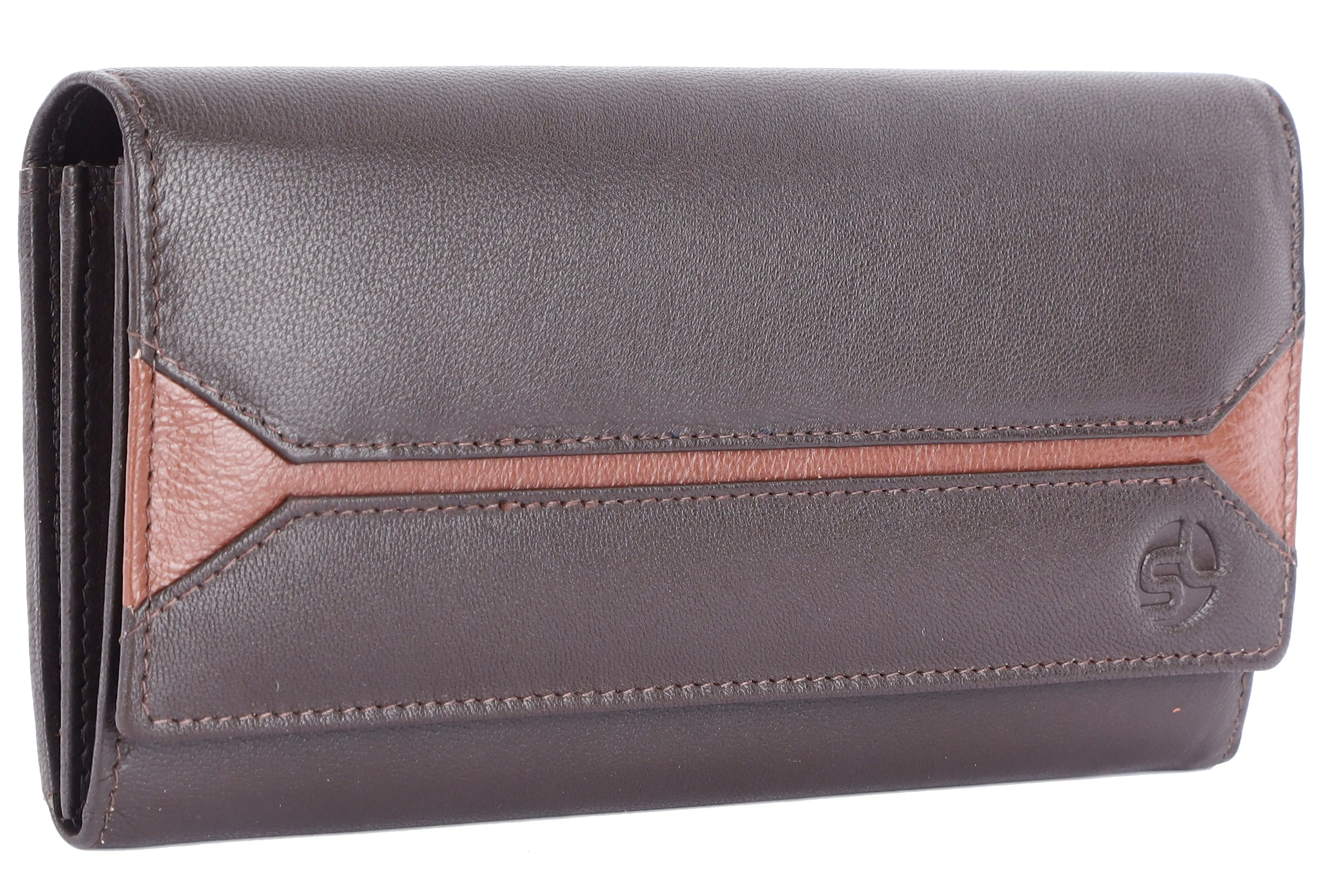 Ladies leather clutch 93712 (Brown)