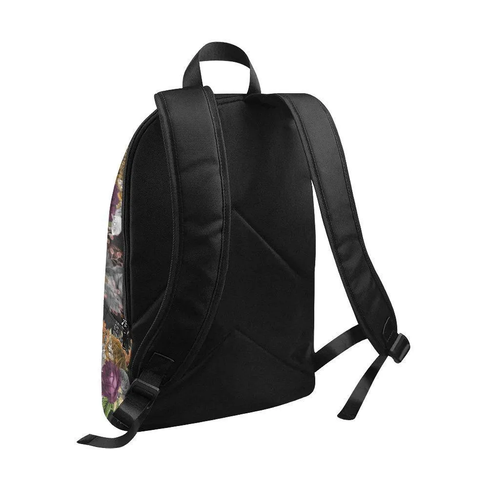Laptop Backpack (Nylon) - Floral Skulls #1