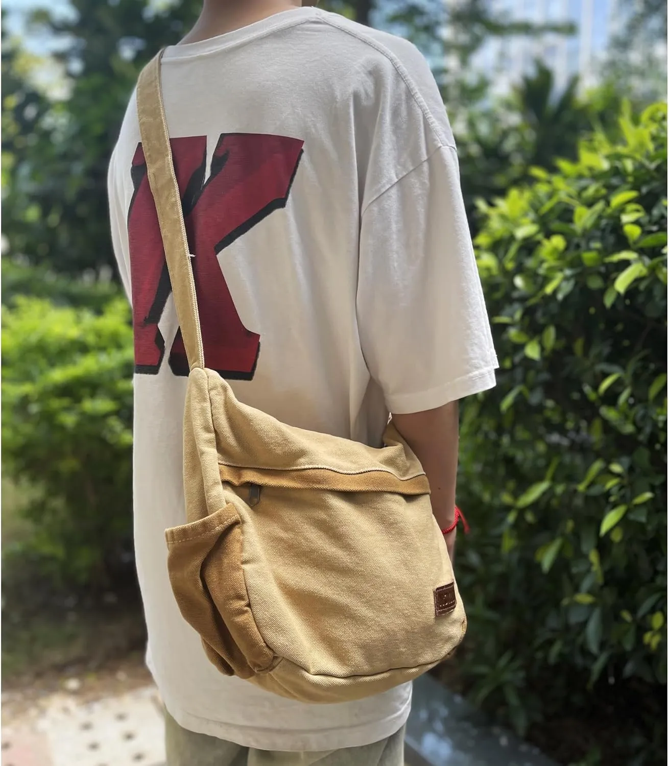 Large Canvas Messenger Bag with Multiple Pockets for Men and Women, Crossbody Shoulder Tote Hobo Laptop Bag