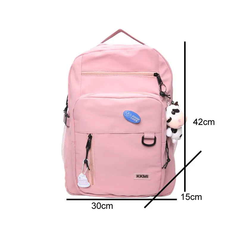 Large Capacity Waterproof Nylon Women Backpack Solid Color School A4 Book Backpacks for Teenage Girls Female Laptop Backpacks