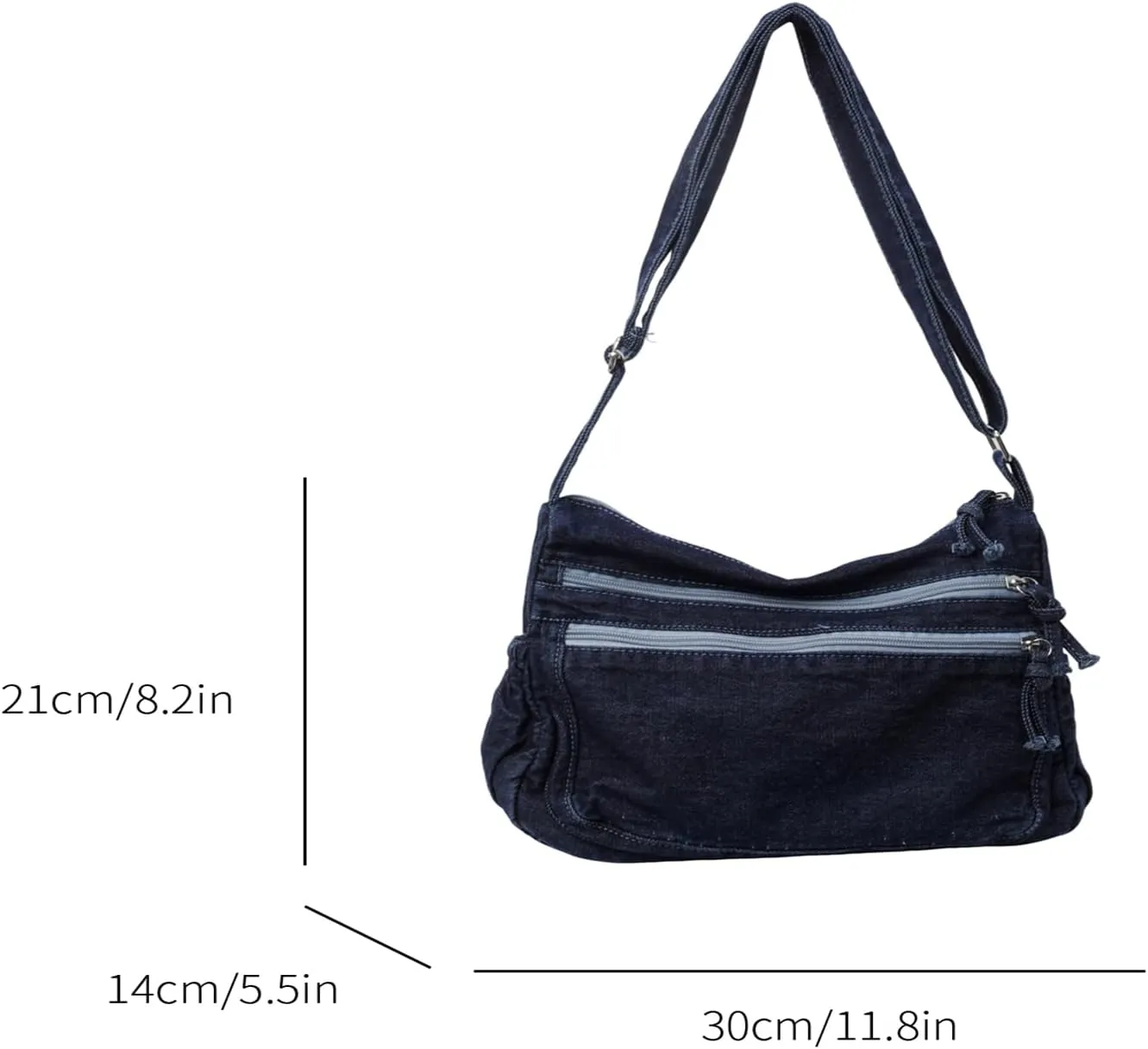 Large Denim Purses for Women Denim Tote Bag Casual Retro Crossbody Lightweight Shoulder Bag Canvas Handbags