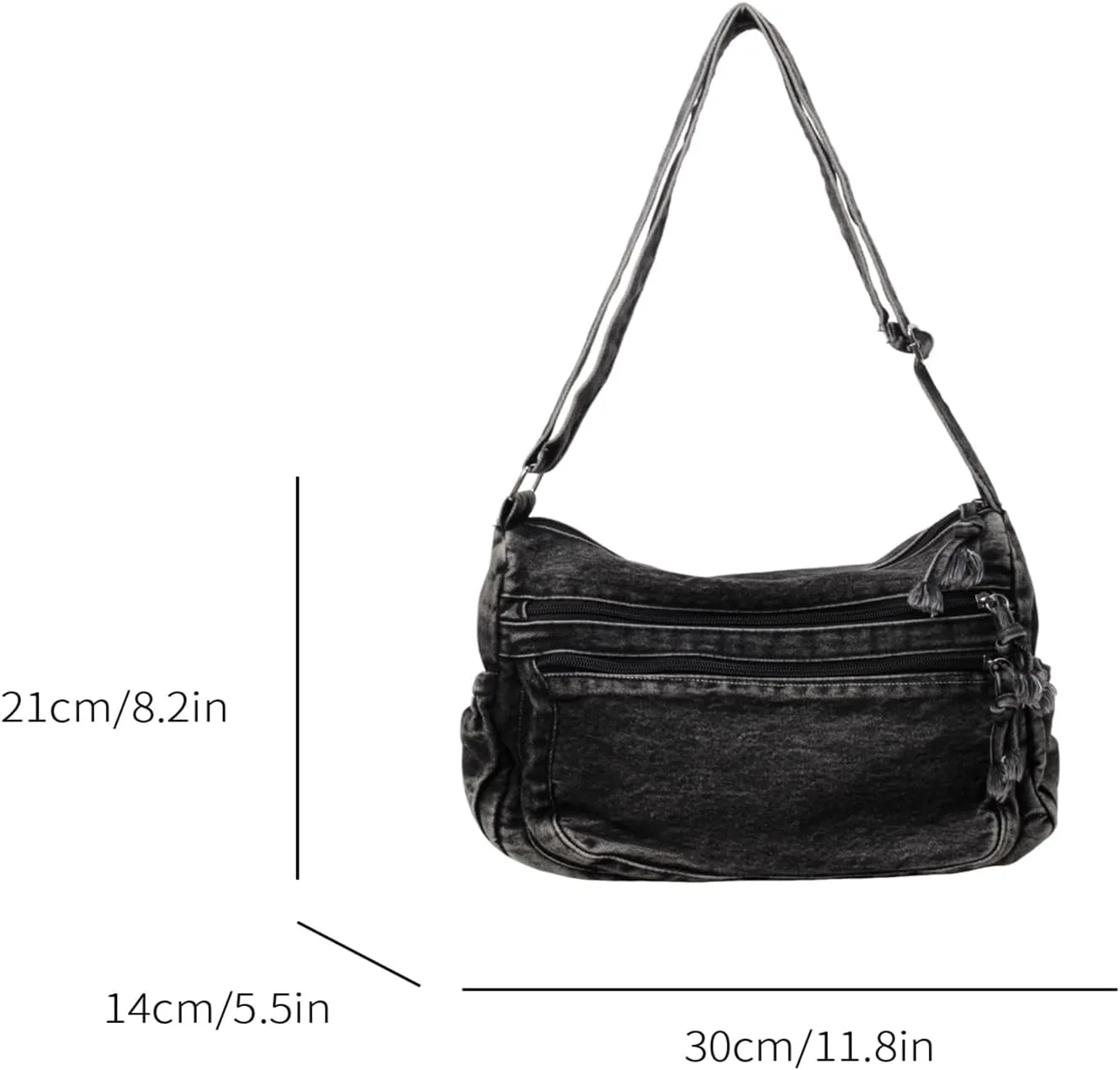 Large Denim Purses for Women Denim Tote Bag Casual Retro Crossbody Lightweight Shoulder Bag Canvas Handbags