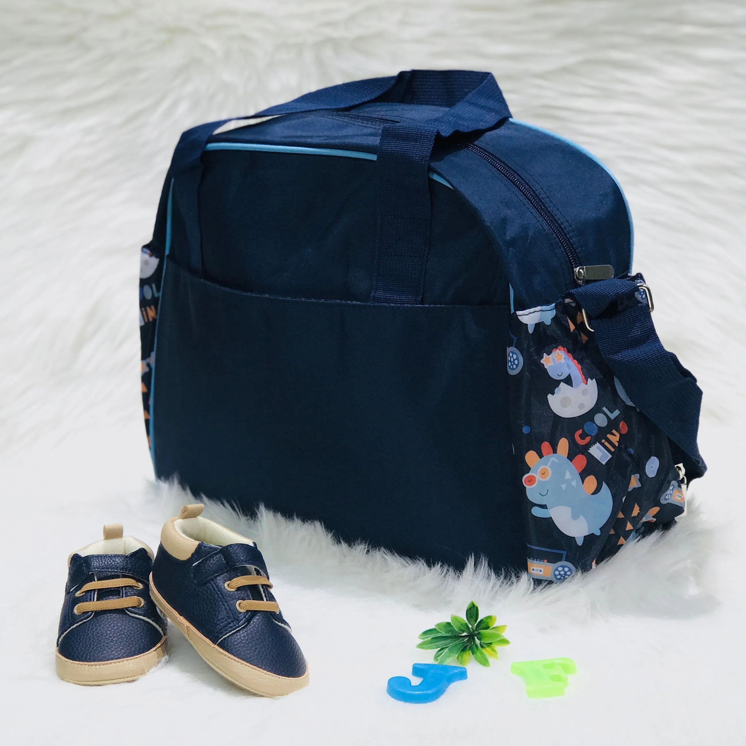 Large Mother Travel Baby Diaper 2 PCs Navy Blue Bag BG5552B