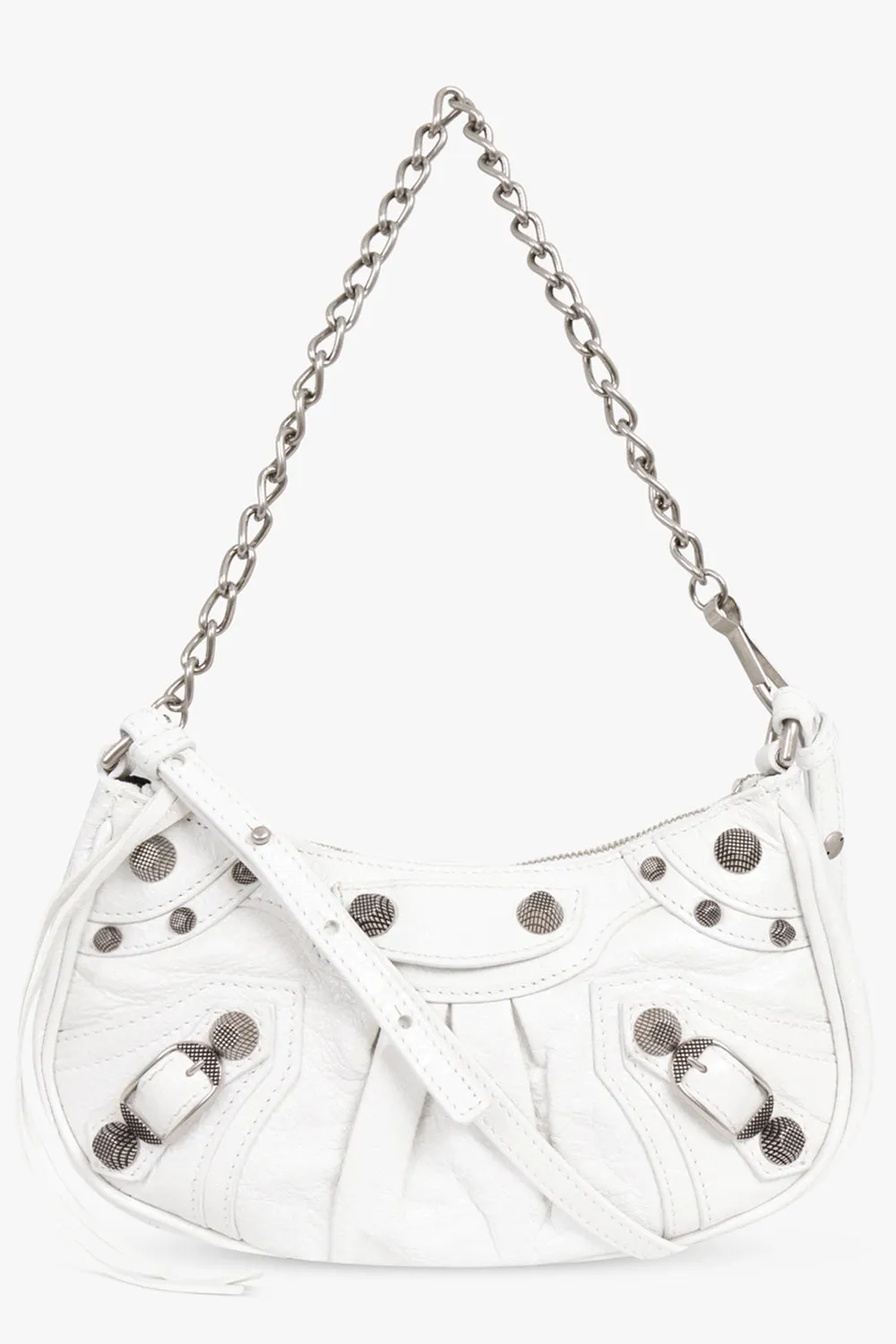 LE CAGOLE MINI BAG CROC EMBOSSED | WHITE/SILVER