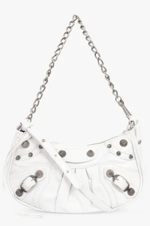LE CAGOLE MINI BAG CROC EMBOSSED | WHITE/SILVER