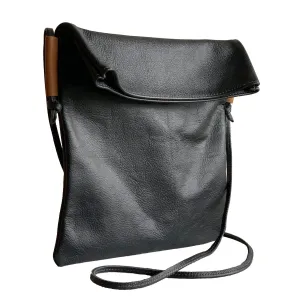 Leather Foldover Bag
