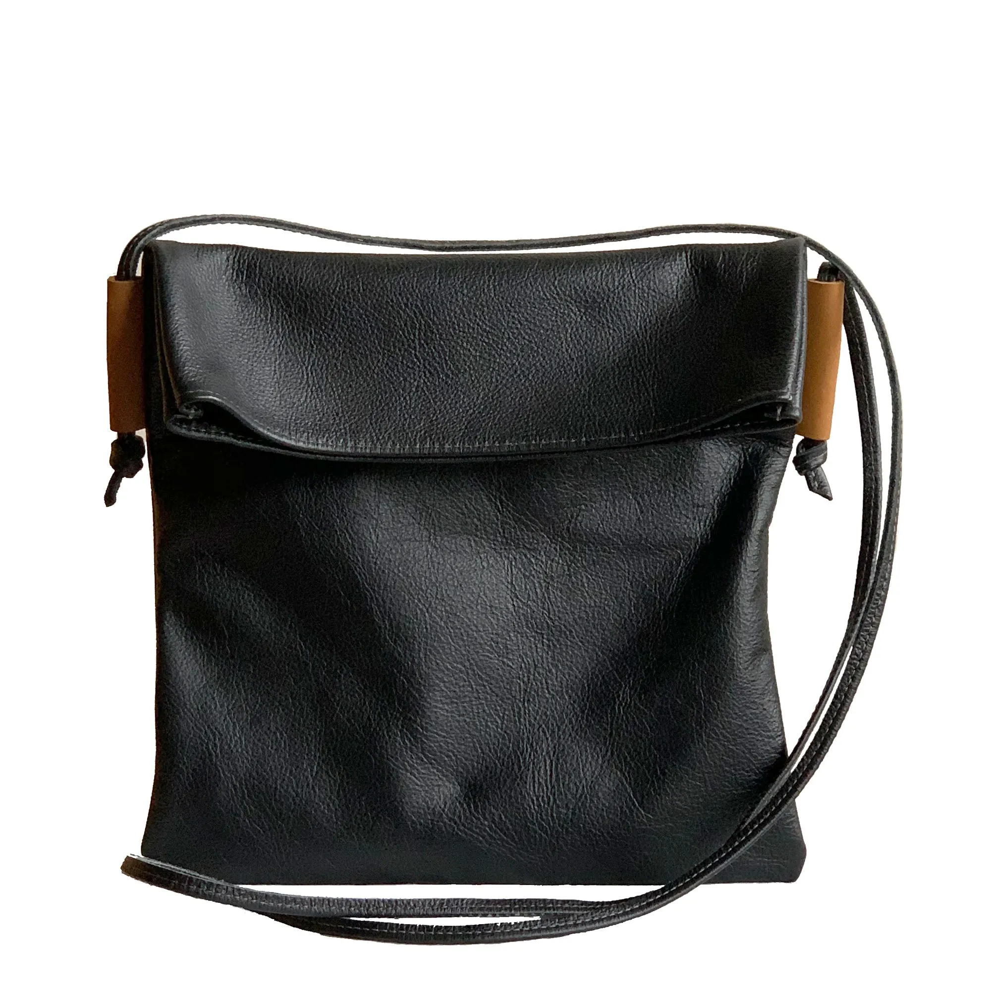 Leather Foldover Bag
