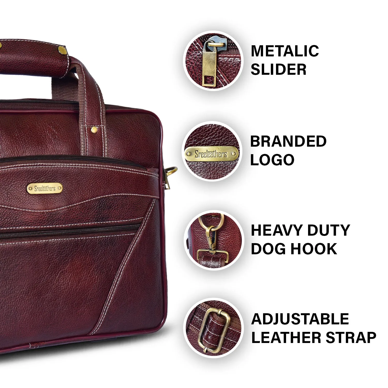 Leather Laptop Bag 36802 (BROWN)