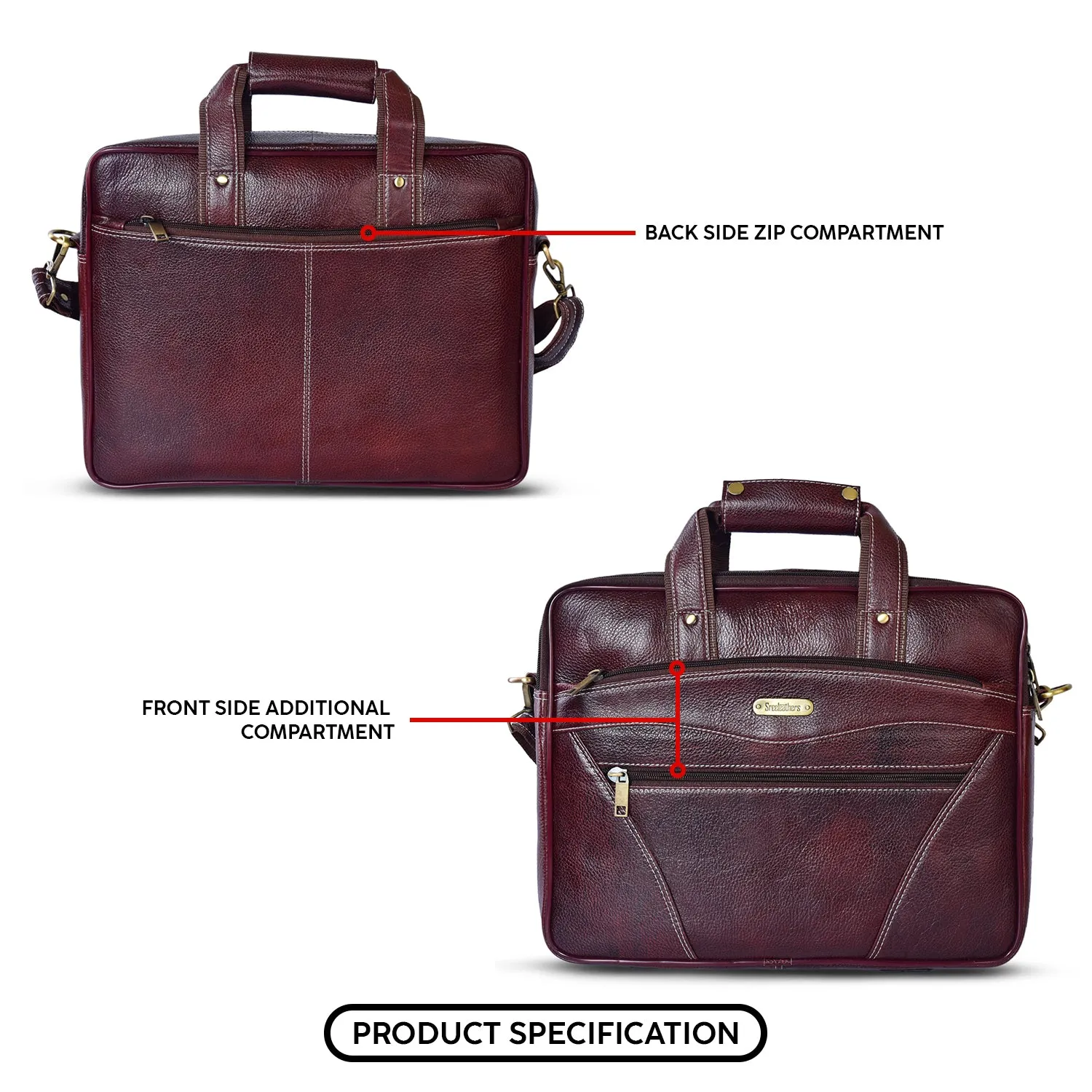 Leather Laptop Bag 36802 (BROWN)