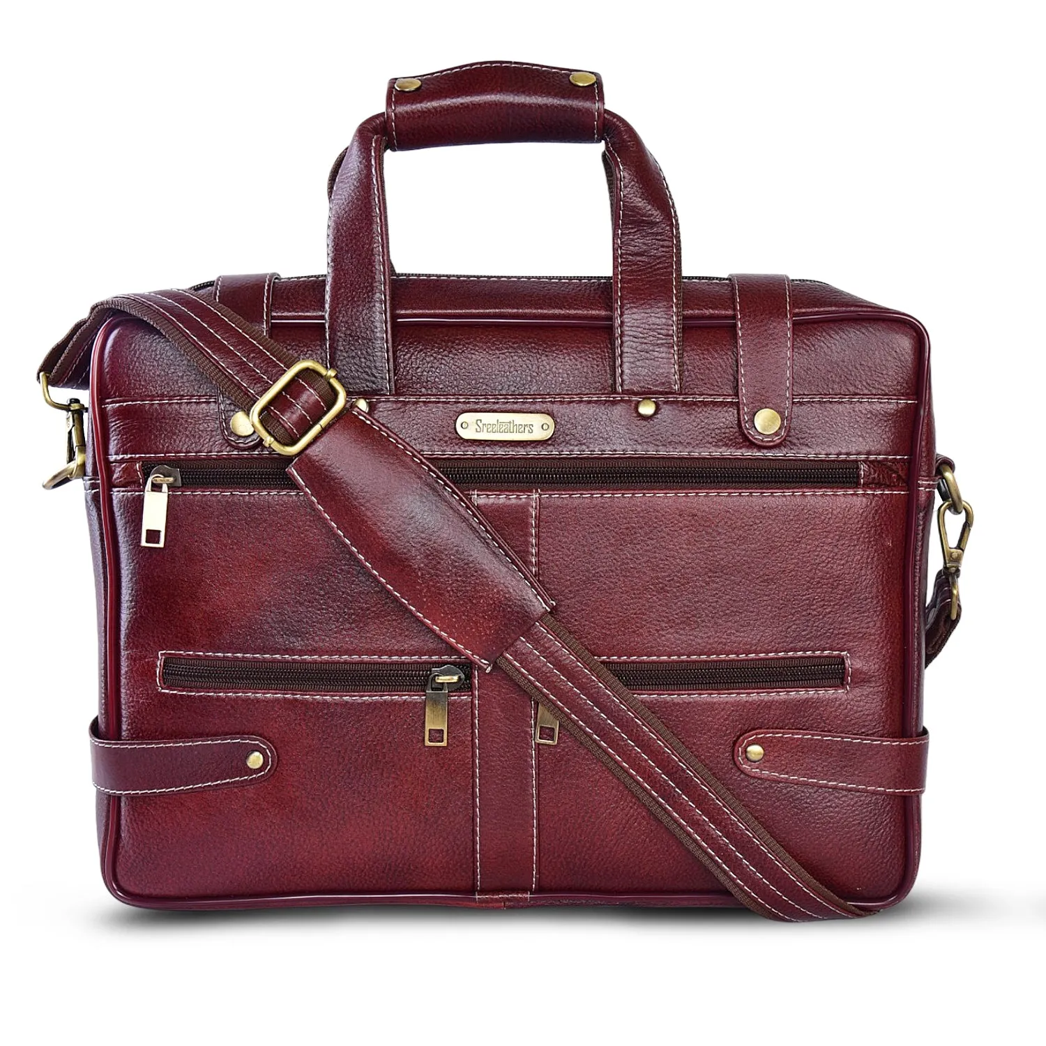 Leather Laptop Bag 36809 (BROWN)