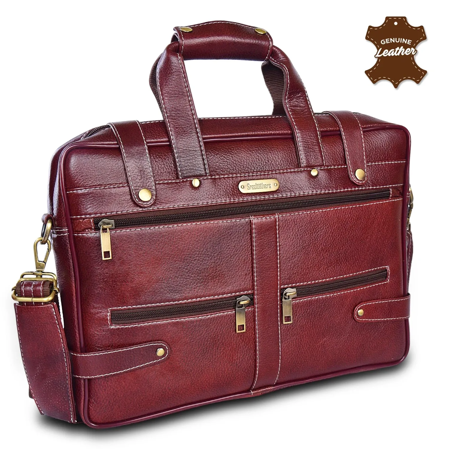 Leather Laptop Bag 36809 (BROWN)
