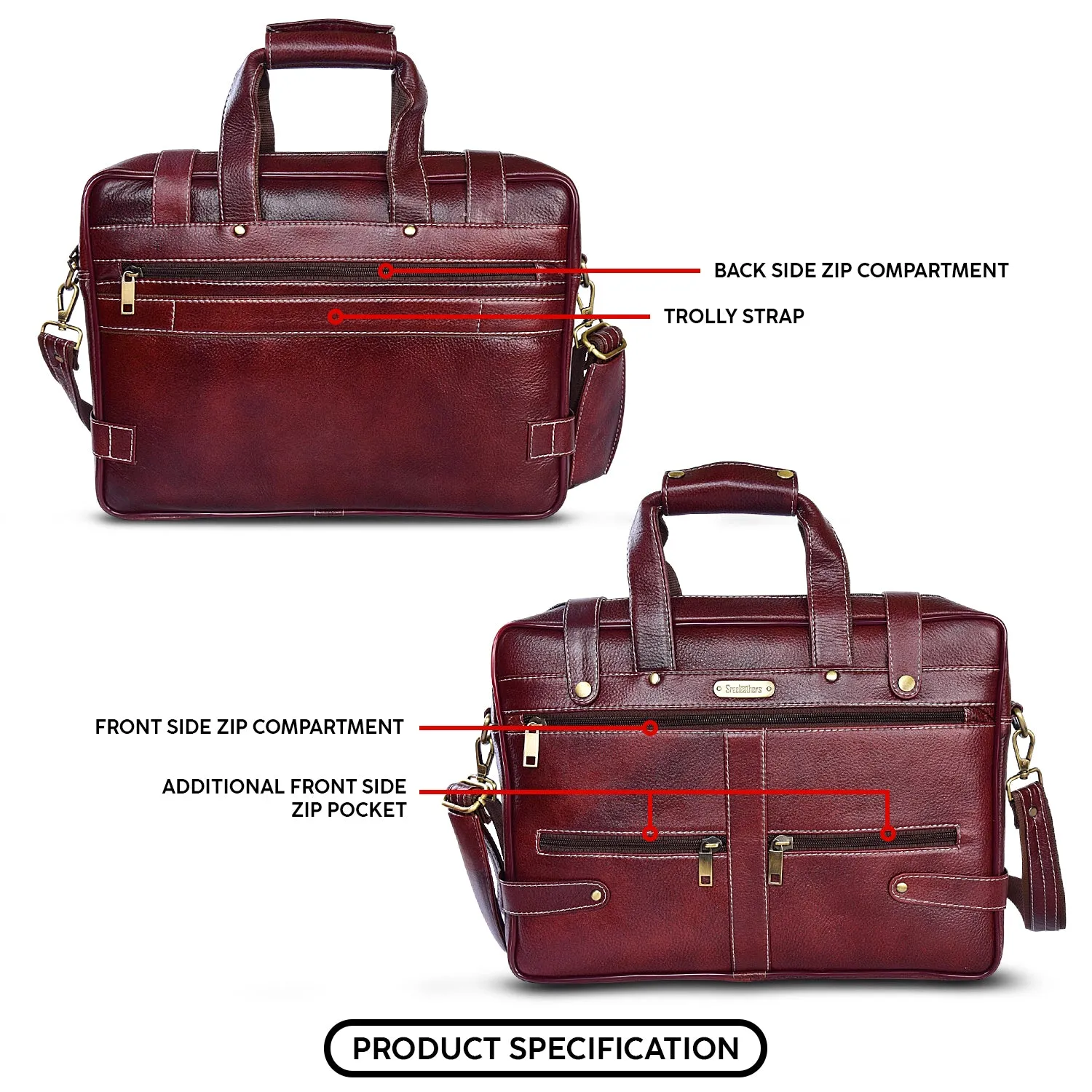 Leather Laptop Bag 36809 (BROWN)