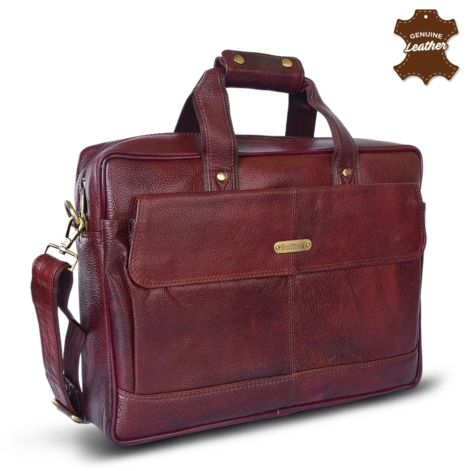 Leather Laptop Bag 36826 (Brown)