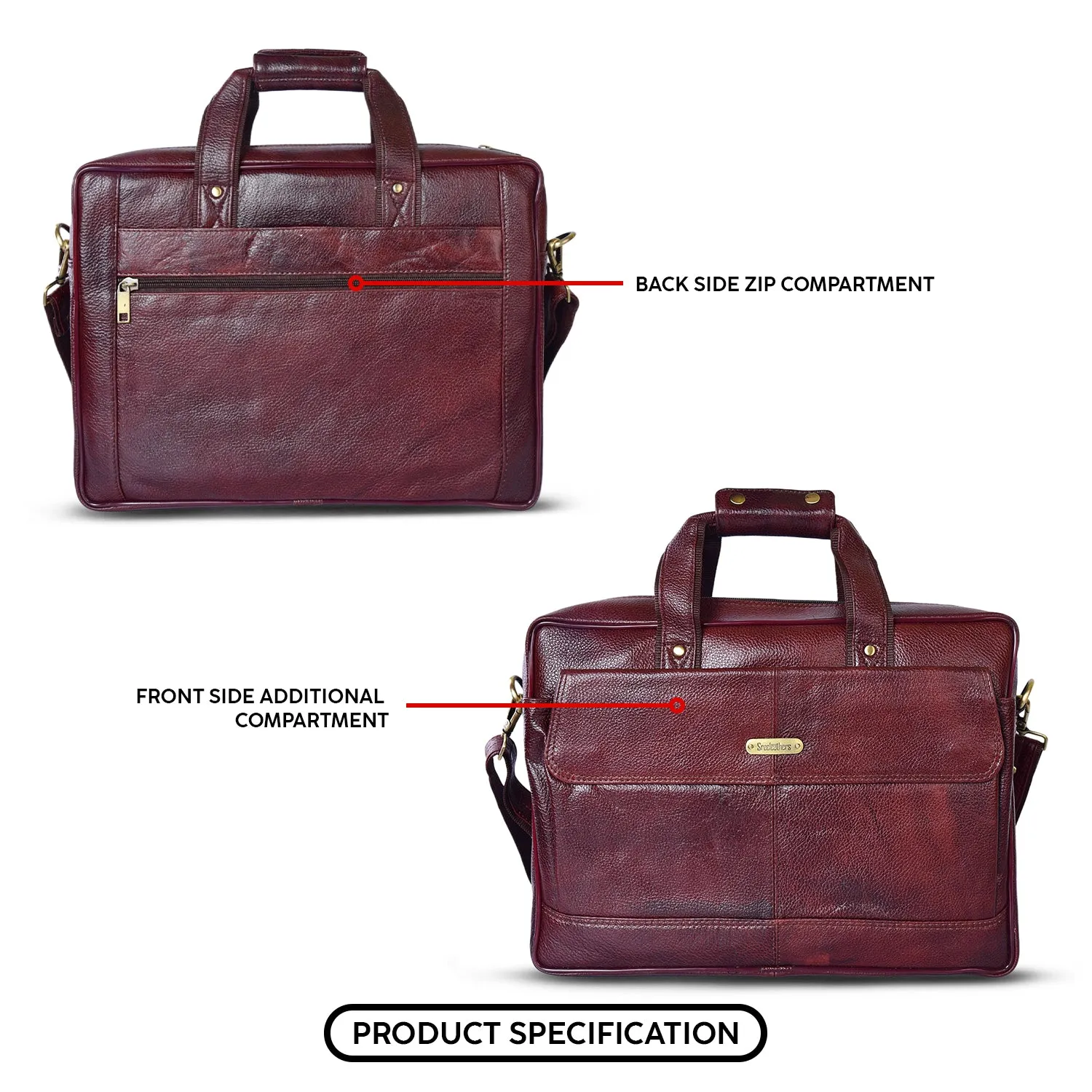 Leather Laptop Bag 36826 (Brown)