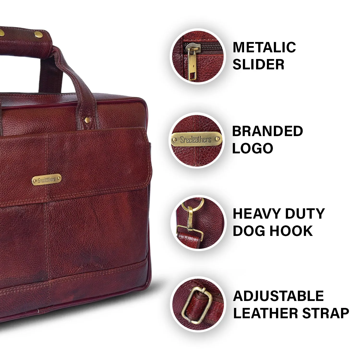 Leather Laptop Bag 36826 (Brown)