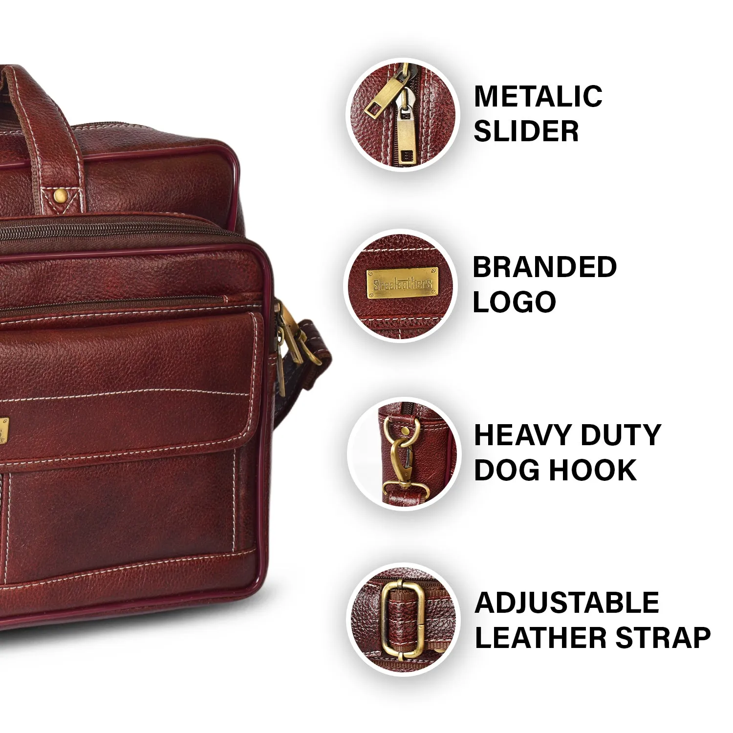 Leather Laptop Bag  998903 (Brown)