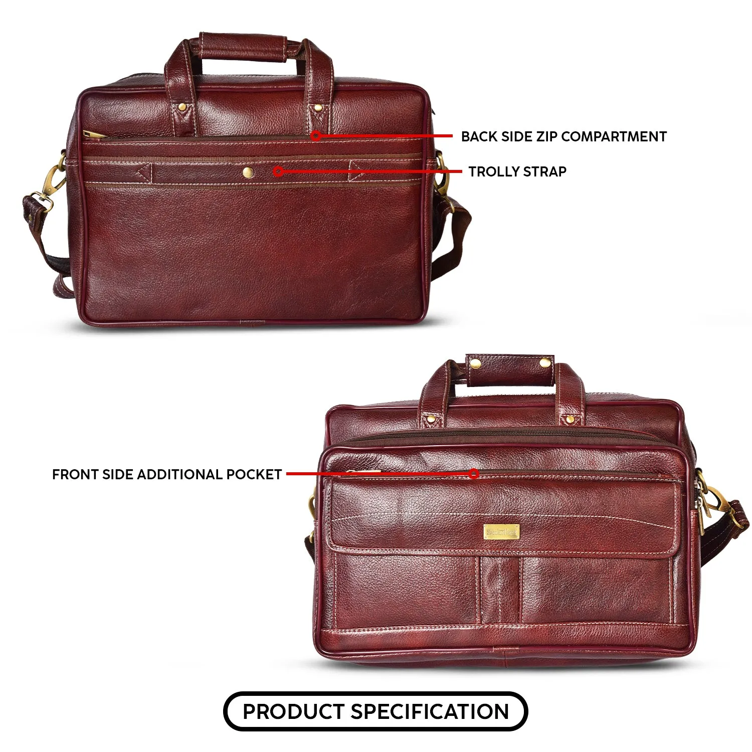 Leather Laptop Bag  998903 (Brown)