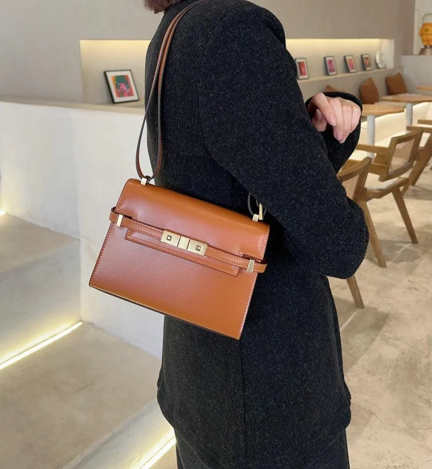 Leather Minimal Box Crossbody Bag, Leather Handbag, Shoulder Bag, Leather Purse, Leather Laptop Bag, Handbag, Women Designer Bag, Gift