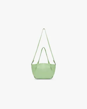 Leather Pleat Mini Tote - Forest Shade