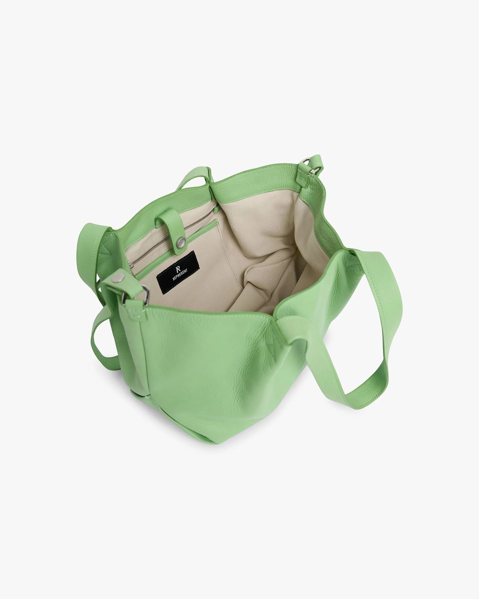Leather Pleat Mini Tote - Forest Shade