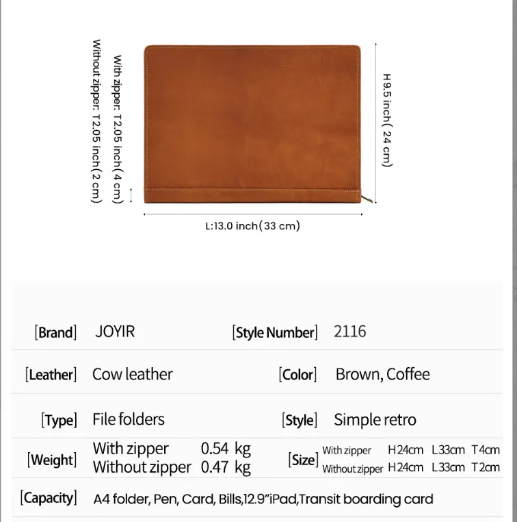 Leather Portfolio iPad, Business Notebook Holder, Notepad Holder, Business Briefcase, Portfolio Folder Organizer/3033