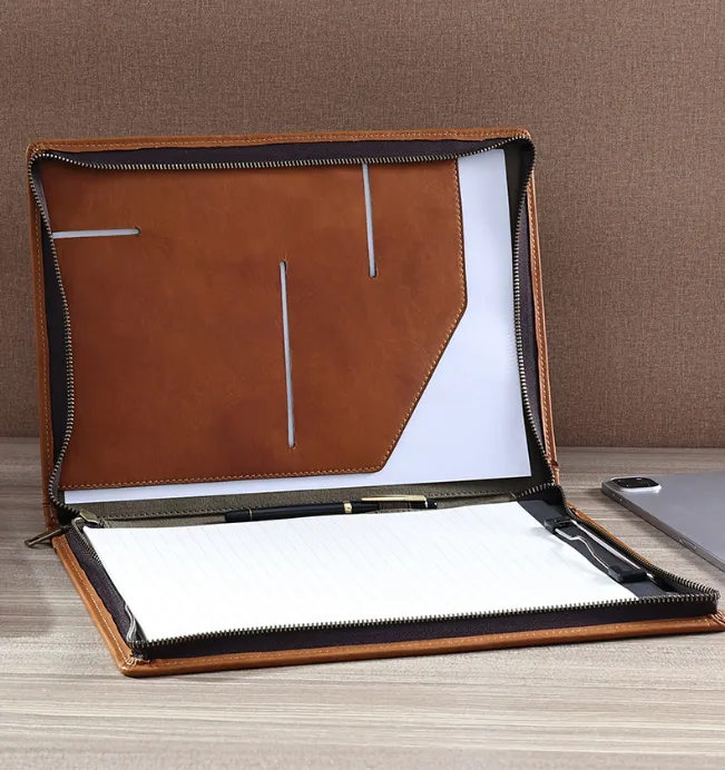 Leather Portfolio iPad, Business Notebook Holder, Notepad Holder, Business Briefcase, Portfolio Folder Organizer/3033