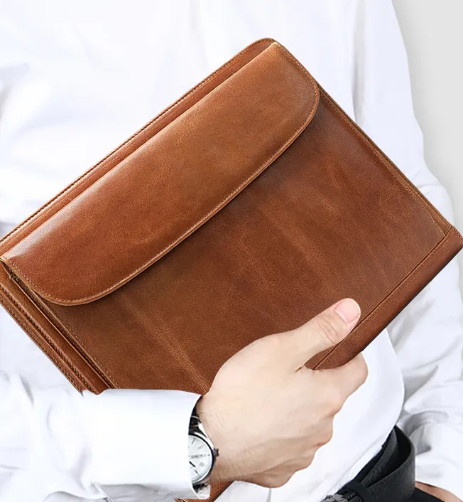 Leather Portfolio iPad Tablet Case Notebook Holder File Organizer Notepad Holder, Business Briefcase, Portfolio Folder for Gift