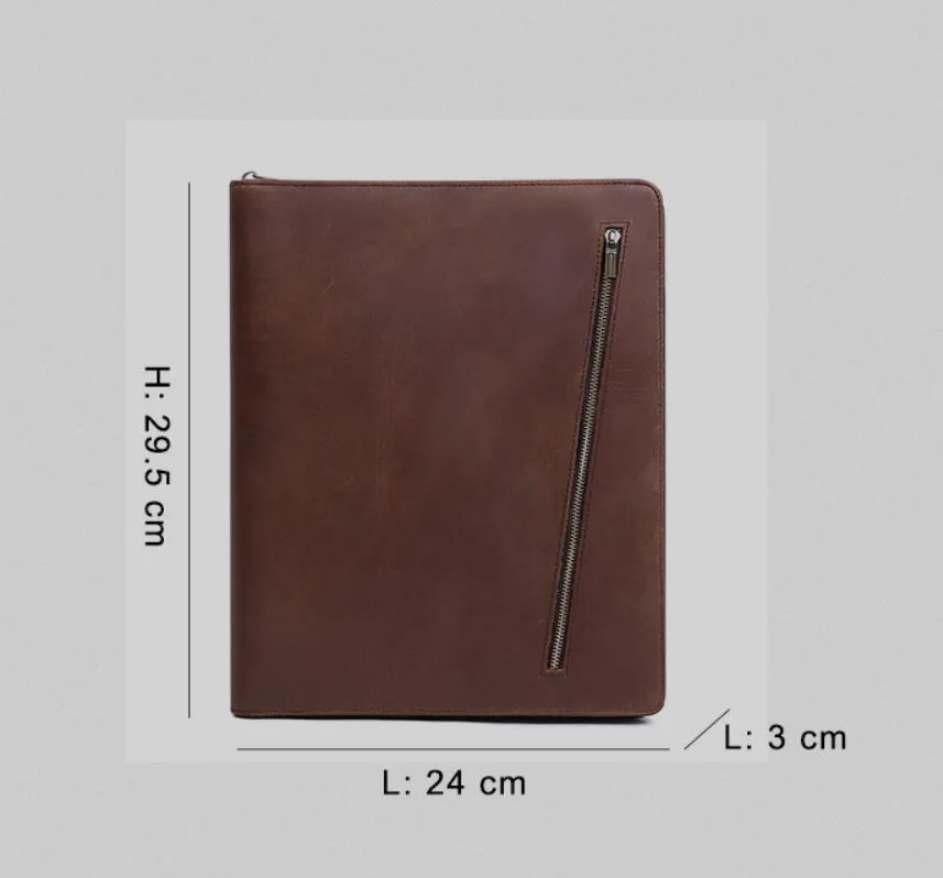 Leather Portfolio iPad Tablet Case,Personalized Notebook Holder File Organizer, Business Briefcase for Gift/0596