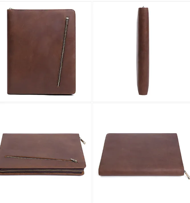 Leather Portfolio iPad Tablet Case,Personalized Notebook Holder File Organizer, Business Briefcase for Gift/0596