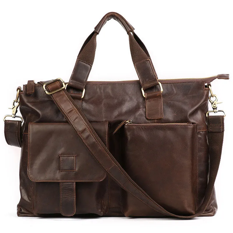 Leather Satchel Bag Laptop Bag Full Grain Leather Briefcase for Men, Shoulder Bag, Top Handle Bag, Gift for Him 5629