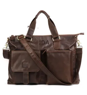 Leather Satchel Bag Laptop Bag Full Grain Leather Briefcase for Men, Shoulder Bag, Top Handle Bag, Gift for Him 5629