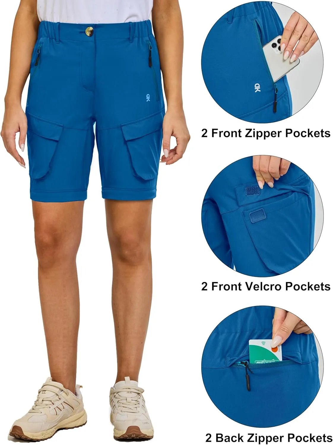 Little Donkey Andy Womens Hiking Pants Convertible Zip Off Quick Dry Pants for Cargo, Travel, Camping, Outdoor, Fishing
