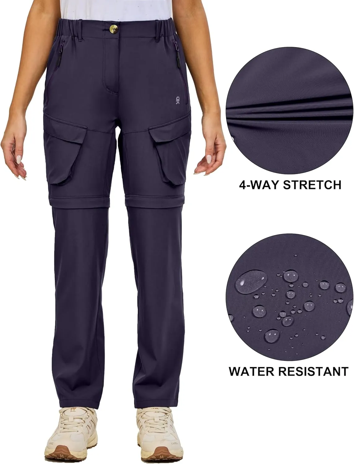 Little Donkey Andy Womens Hiking Pants Convertible Zip Off Quick Dry Pants for Cargo, Travel, Camping, Outdoor, Fishing