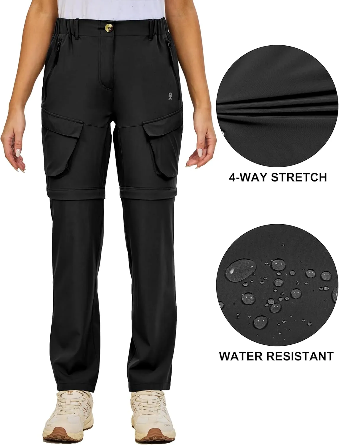 Little Donkey Andy Womens Hiking Pants Convertible Zip Off Quick Dry Pants for Cargo, Travel, Camping, Outdoor, Fishing