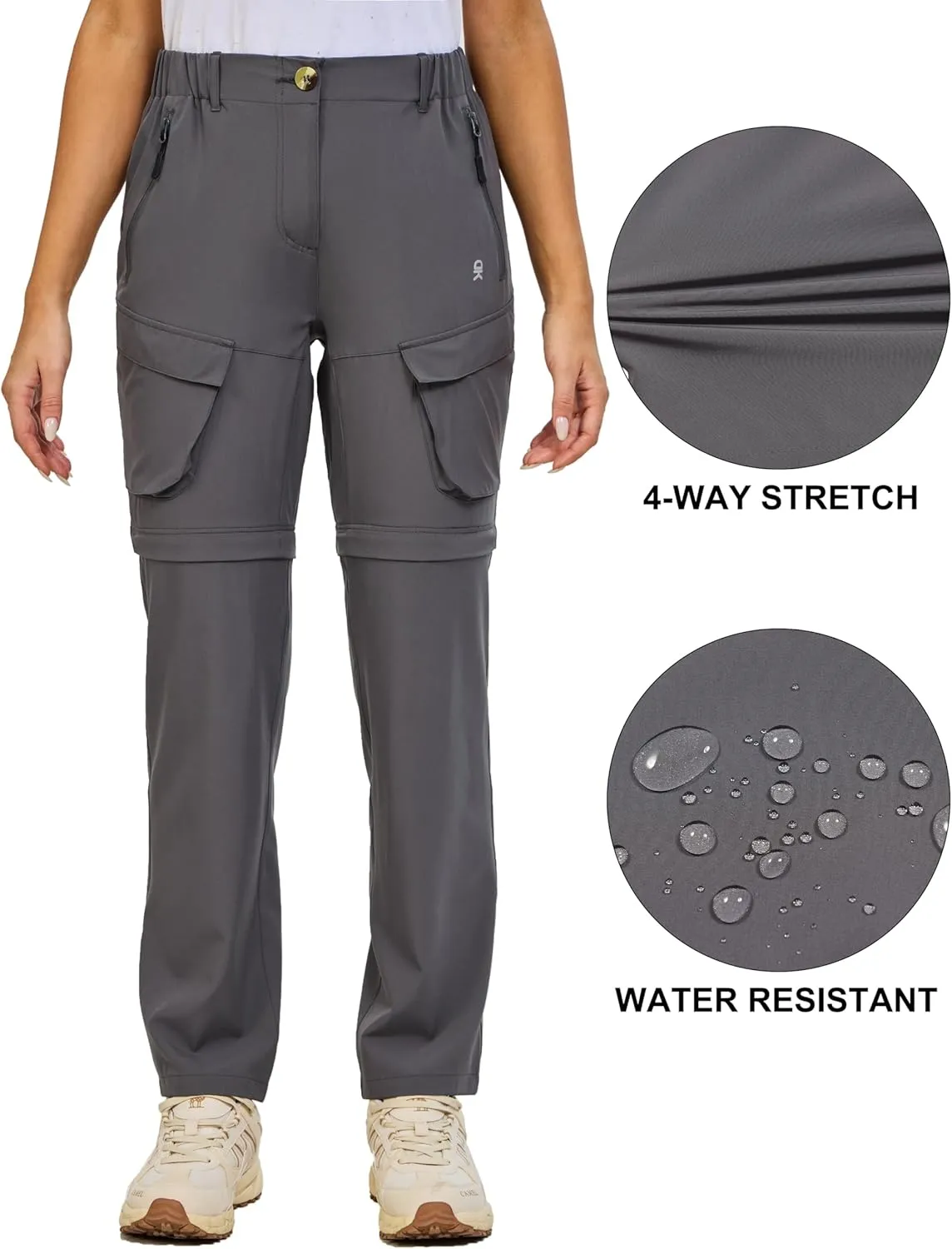 Little Donkey Andy Womens Hiking Pants Convertible Zip Off Quick Dry Pants for Cargo, Travel, Camping, Outdoor, Fishing