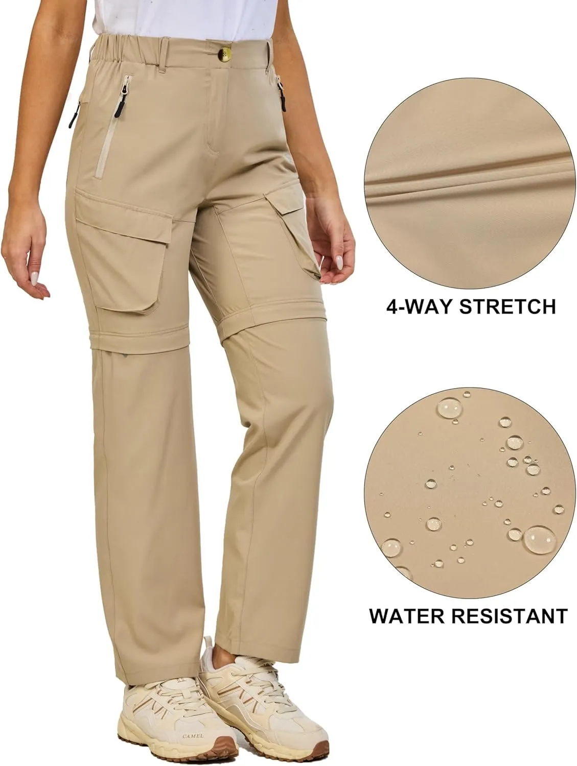Little Donkey Andy Womens Hiking Pants Convertible Zip Off Quick Dry Pants for Cargo, Travel, Camping, Outdoor, Fishing